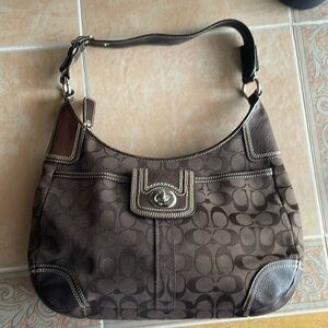 Brown Signature Coach Shoulder Bag
